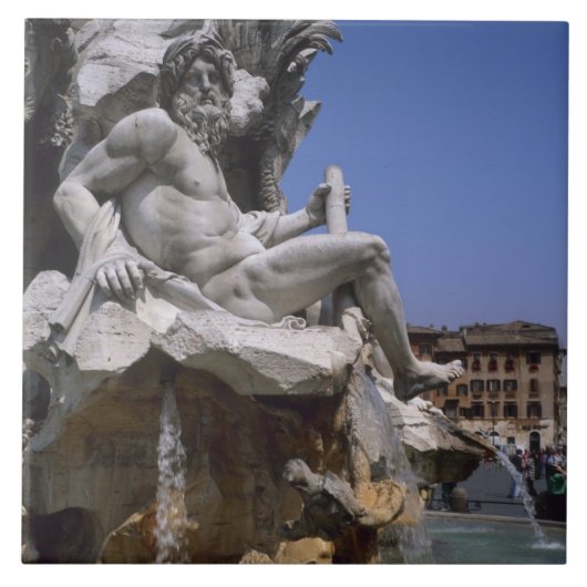 Carreau Fontana dei Quattro Fiumi, Piazza Navona, Rome, (Devant)