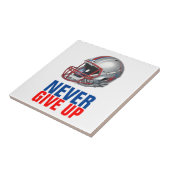 Carreau Football Motivational Never Give Up (Côté)