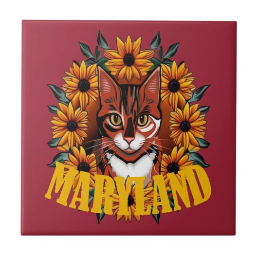 Carreau For The Love Of Maryland Calico Cat (Devant)