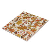 Carreau Forêt automnale sur blanc (Côté)