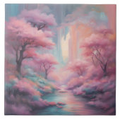 Carreau Forêt de la nature rose, art IA  (Devant)