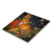 Carreau Forêt de lièvre de lapin artistique William Morris (Côté)