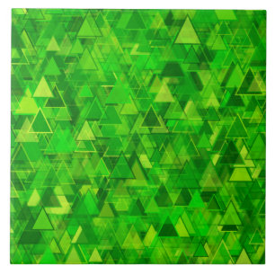 Carreau "Forêt" de motif vert de formes de triangle