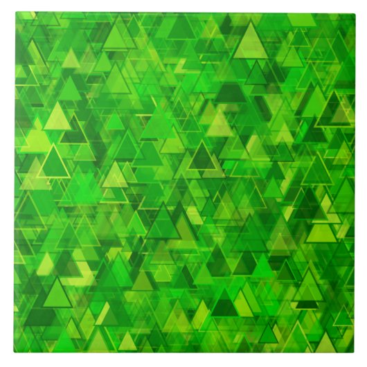 Carreau "Forêt" de motif vert de formes de triangle (Devant)