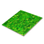 Carreau "Forêt" de motif vert de formes de triangle (Côté)