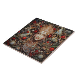 Carreau Forêt de Noël Fée Espagnol Teracota No 2