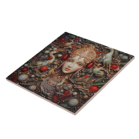 Carreau Forêt de Noël Fée Espagnol Teracota No 2 (Côté)