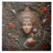 Carreau Forêt de Noël Fée Espagnol Teracota No 3 (Devant)