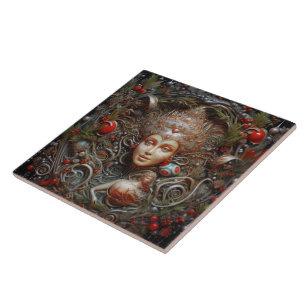 Carreau Forêt de Noël Fée Espagnol Teracota No 3