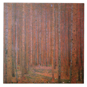 Carreau Forêt de sapins (par Gustav Klimt)