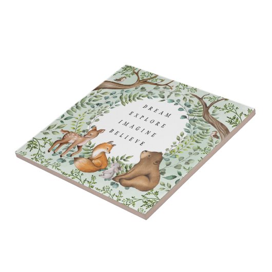 Carreau Forêt de Whimsical Animaux Enfants Nursery (Côté)