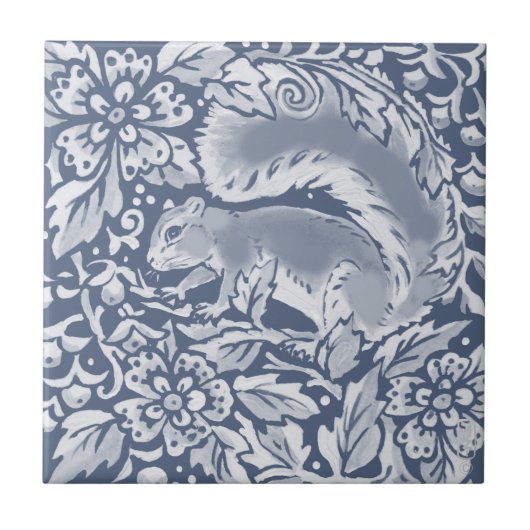 Carreau Forêt d'écureuil bleu Forêt d'animaux  (Devant)