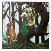 Carreau Forêt d'elfes de Chien Vizsla (Devant)