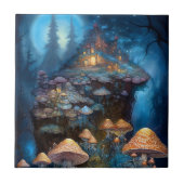 Carreau Forêt enchantée Champignons Château Imaginaire Art (Devant)