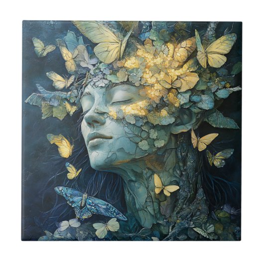 Carreau Forêt enchantée de la déesse papillon (4) (Devant)