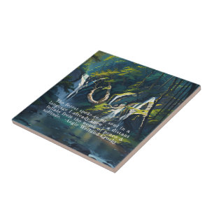 Carreau Forêt naturelle YOGA Texte caché Reiki Citations p