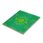 Carreau Forêt papillon Bohème Arabesque Motif Vert (Côté)