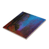 Carreau Forêt peinte automne pourpre brouillard (Côté)