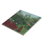 Carreau Forêt tropicale avec Singes et Serpent (Rousseau) (Côté)