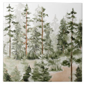 Carreau Forêt verte rustique aquarelle (Devant)