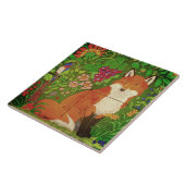 Carreau Forêt vive / Oiseau renard / Raisins de fleurs Art (Côté)