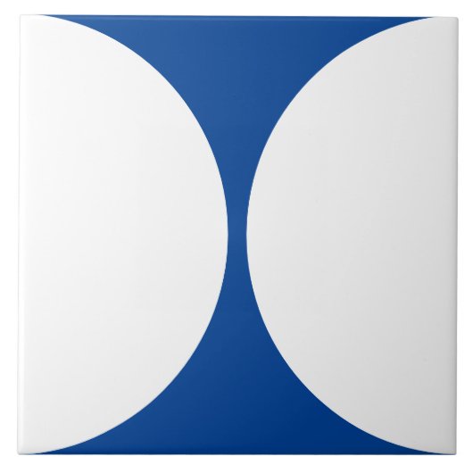 Carreau Forme circulaire Abstraite moderne tuile bleue et (Devant)