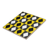 Carreau Forme de diamant jaune noir blanc Rhombus (Côté)