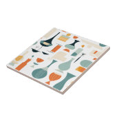 Carreau Forme de vase moderne du milieu du siècle blanc (Côté)