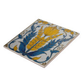 Carreau Forme florale jaune avec Feuilles bleus (Côté)