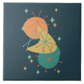 Carreau Formes Abstraites rétro au charbon de bois (Devant)