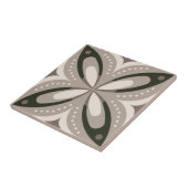 Carreau Formes circulaires rétro beige et marron (Côté)