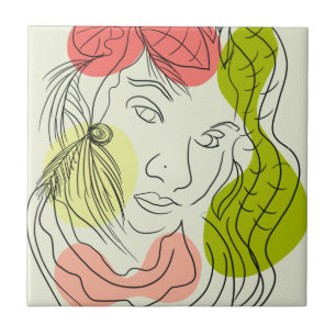 Carreau Formes d'art de femme latine Floral 