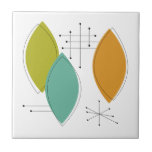 Carreau Formes de Surf Tuquoise Vert Orange Mi-Siècle<br><div class="desc">Cette carreaux de céramique moderne du milieu du siècle, aux formes turquoise, verte et orange et aux éclats noirs, ajoutera une touche de couleur à votre projet de carrelage ou comme pièce d'accent.</div>