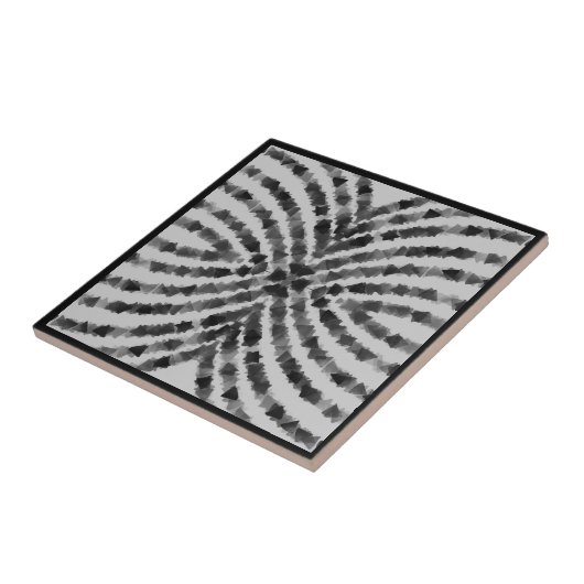Carreau Formes de triangle gris noir translucide hypnotiqu (Côté)