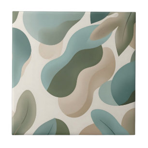 Carreau Formes fluides organiques vert sauge Abstrait Mode