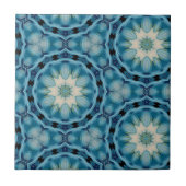 Carreau Formes géométriques bleu doux et indigo Motif flor (Devant)
