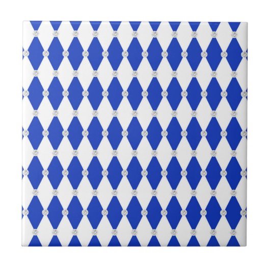 Carreau Formes géométriques en forme de diamant bleu d'Arl (Devant)