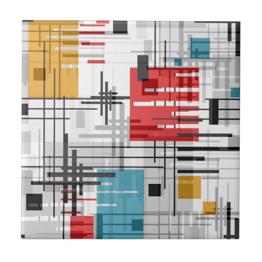 Carreau formes géométriques modernes Abstraites rayées (Devant)