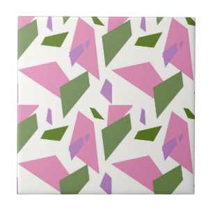 Carreau Formes géométriques rose vert Motif sans couture
