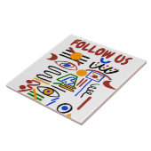 Carreau Formes sobres colorées, modifier ajouter du texte (Côté)