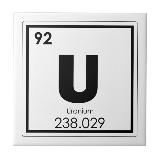 Carreau Formule en uranium de chimie de symbole d'élément (Devant)