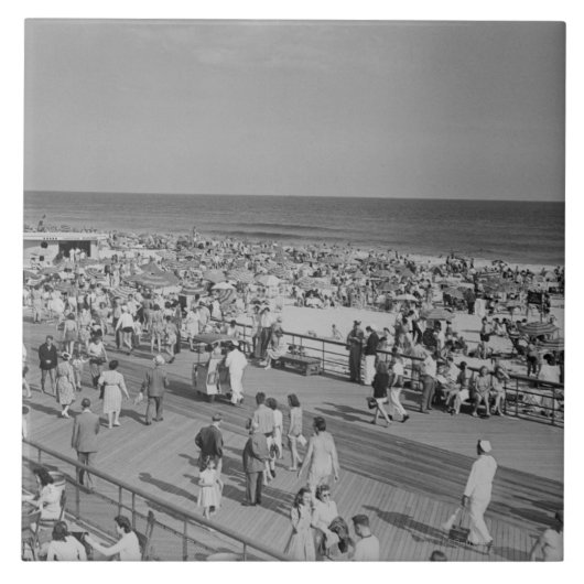 Carreau Foule sur la plage (Devant)