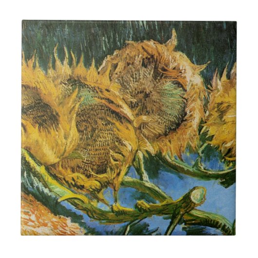 Carreau Four Cut Sunflowers par Vincent van Gogh (Devant)