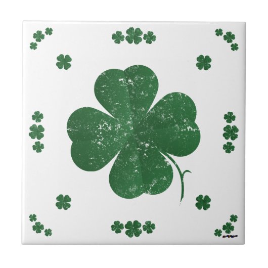 Carreau Four Leaf Clovers - style vintage (Devant)