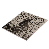 Carreau Fox Batik Stoneware Bois Animal Tan Grey Brown (Côté)
