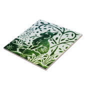 Carreau Fox Batik Vert moderne Bleu Turquoise Bois d'hiver (Côté)