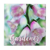 Carreau Foxglove Flowers Floral Pink Garden Personalized (Devant)
