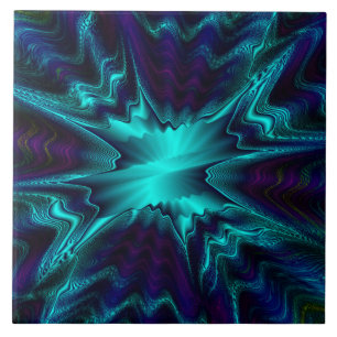 Carreau fractal bleu cobalt
