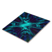 Carreau fractal bleu cobalt (Côté)