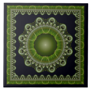 Carreau Fractal motif céramique orientale